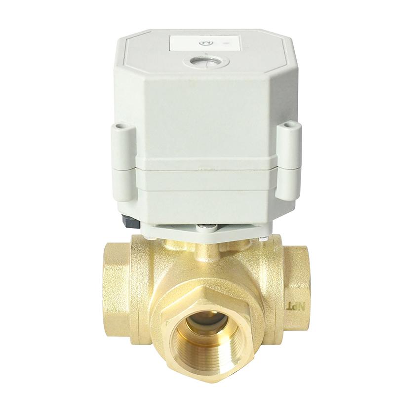 A20系列-DN20黄铜三通 Wi-Fi 电动阀