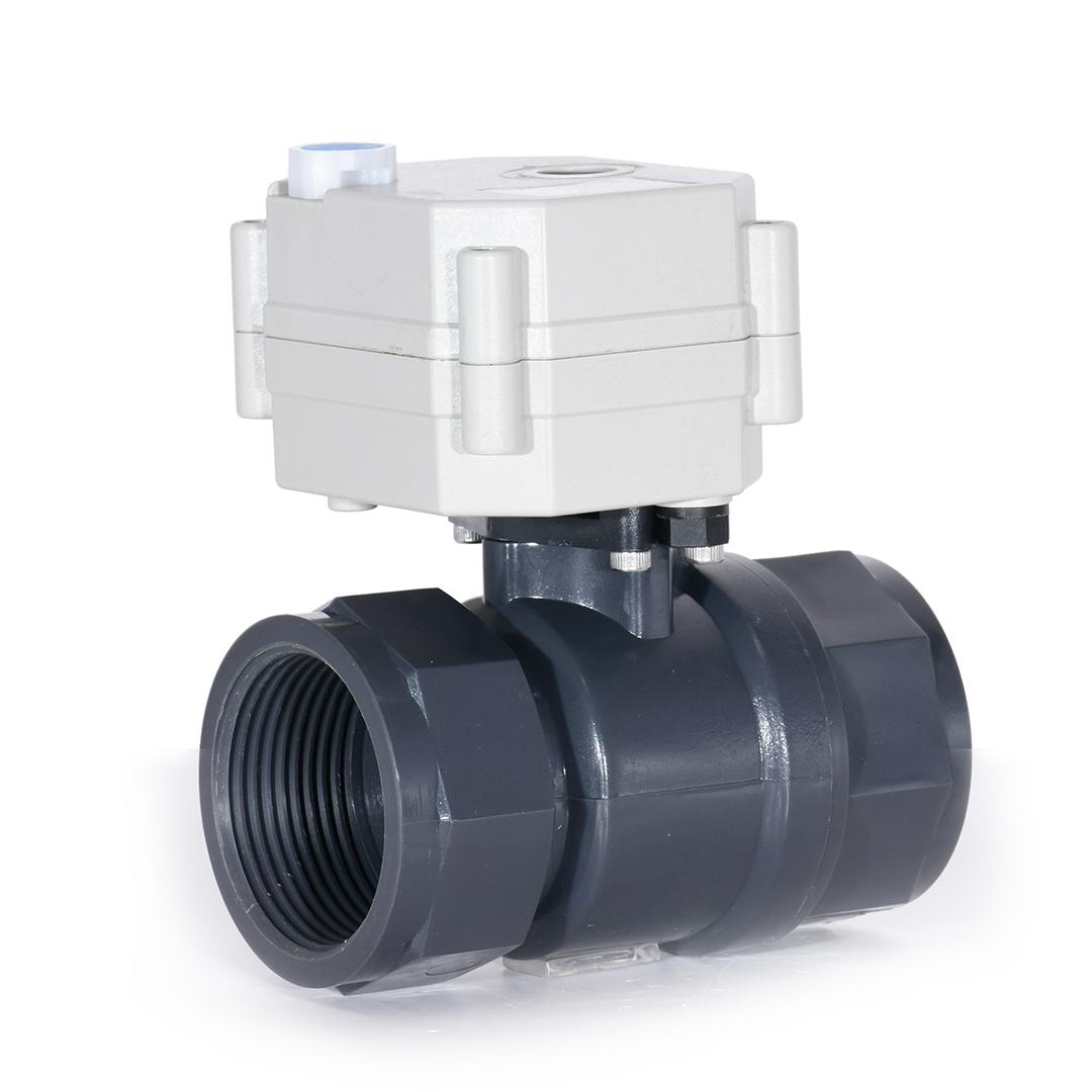 开关型- 1-1/4” UPVC两通电动阀，带手动