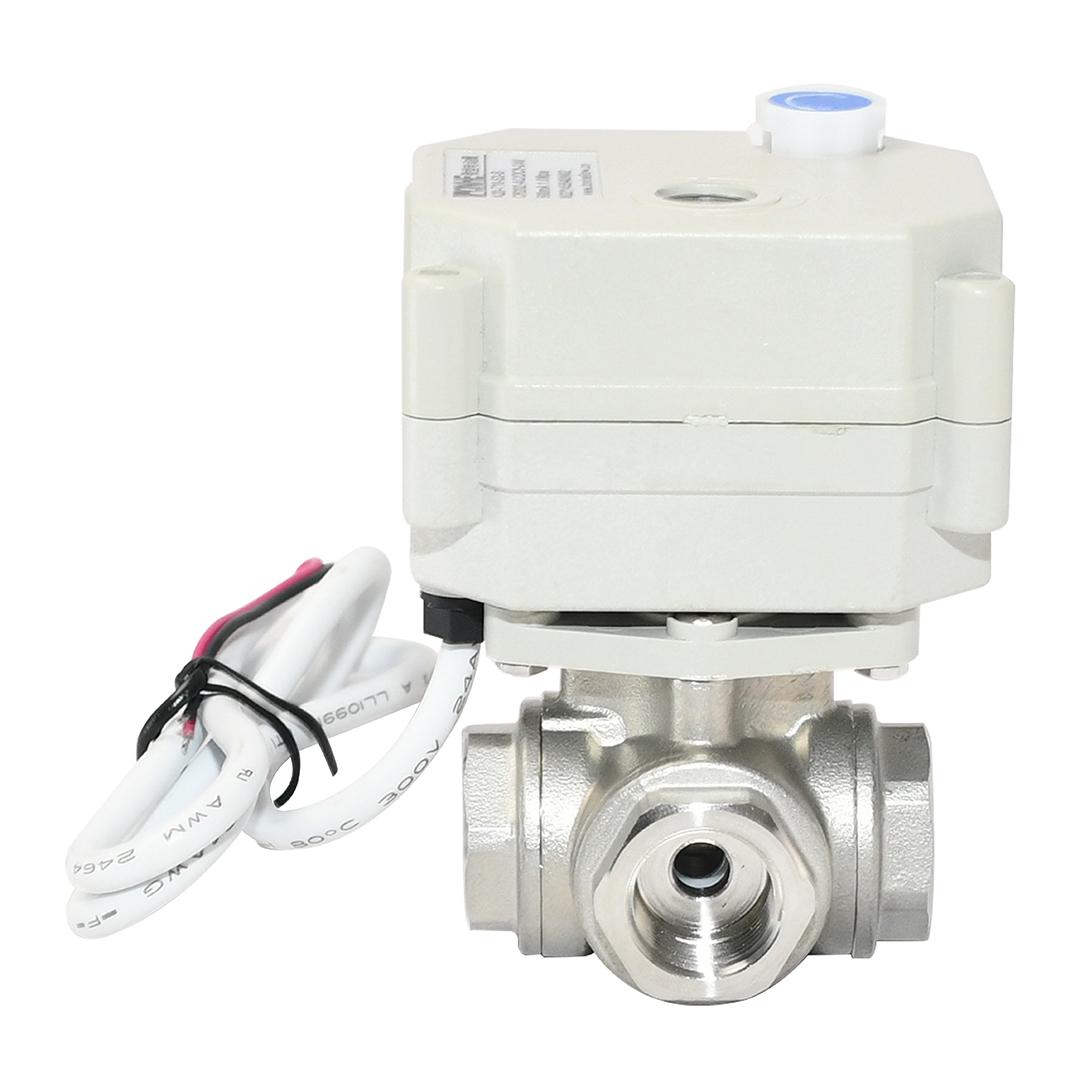 开关型- 3/8” SS304 三通电动阀，带手动