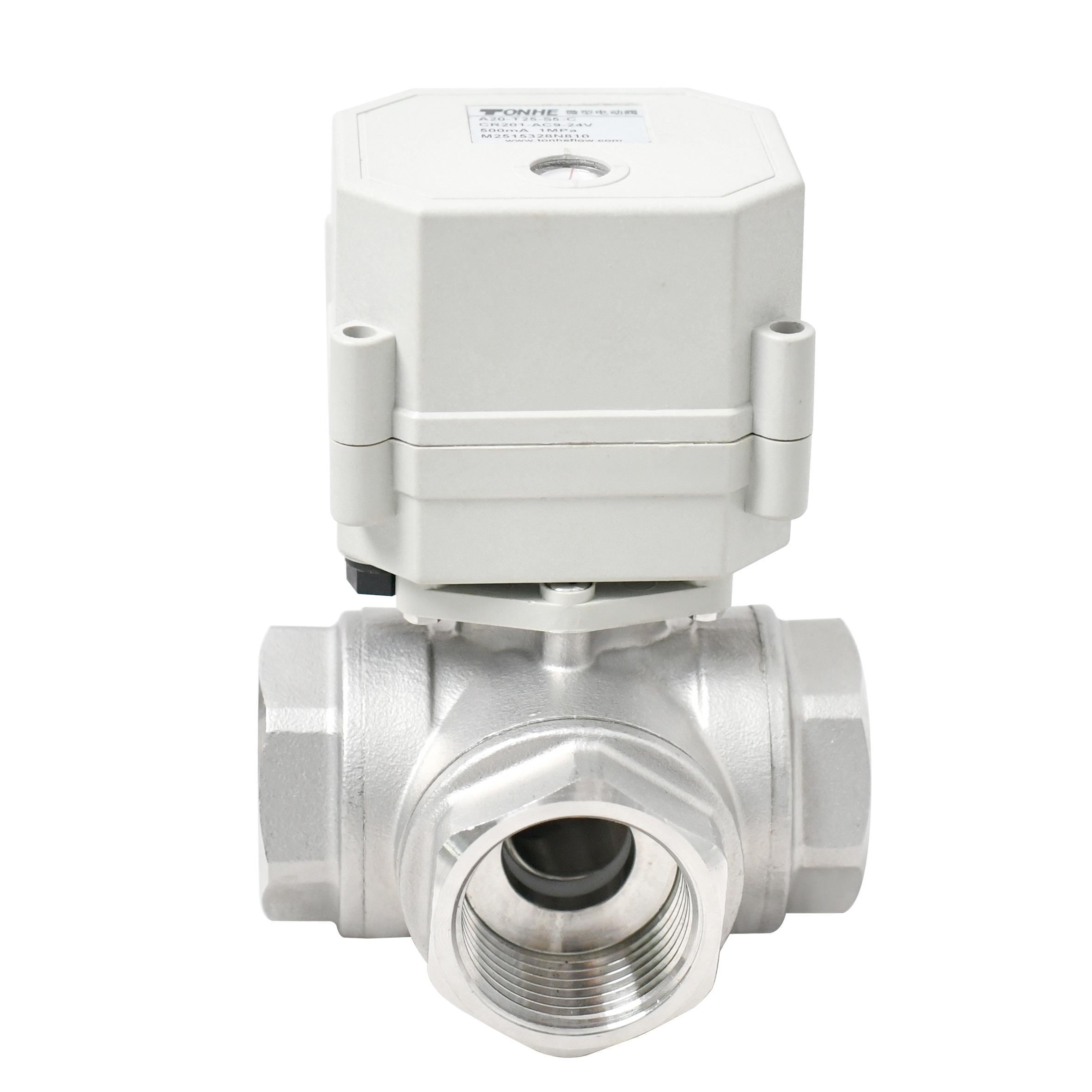 开关型- 1” SS304 三通电动阀，断电复位