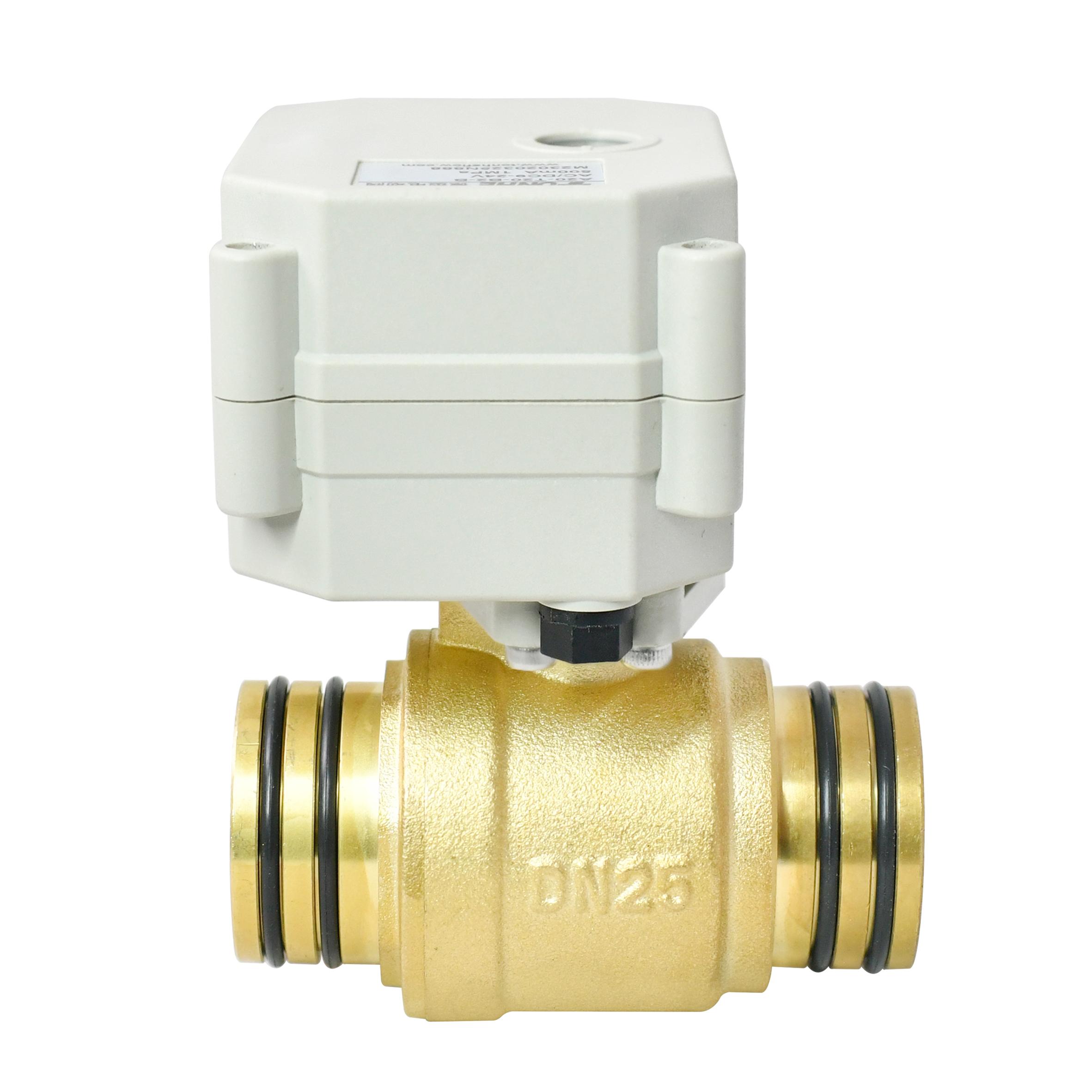 开关型-带指示窗口，DN25 黄铜两通直插电动阀