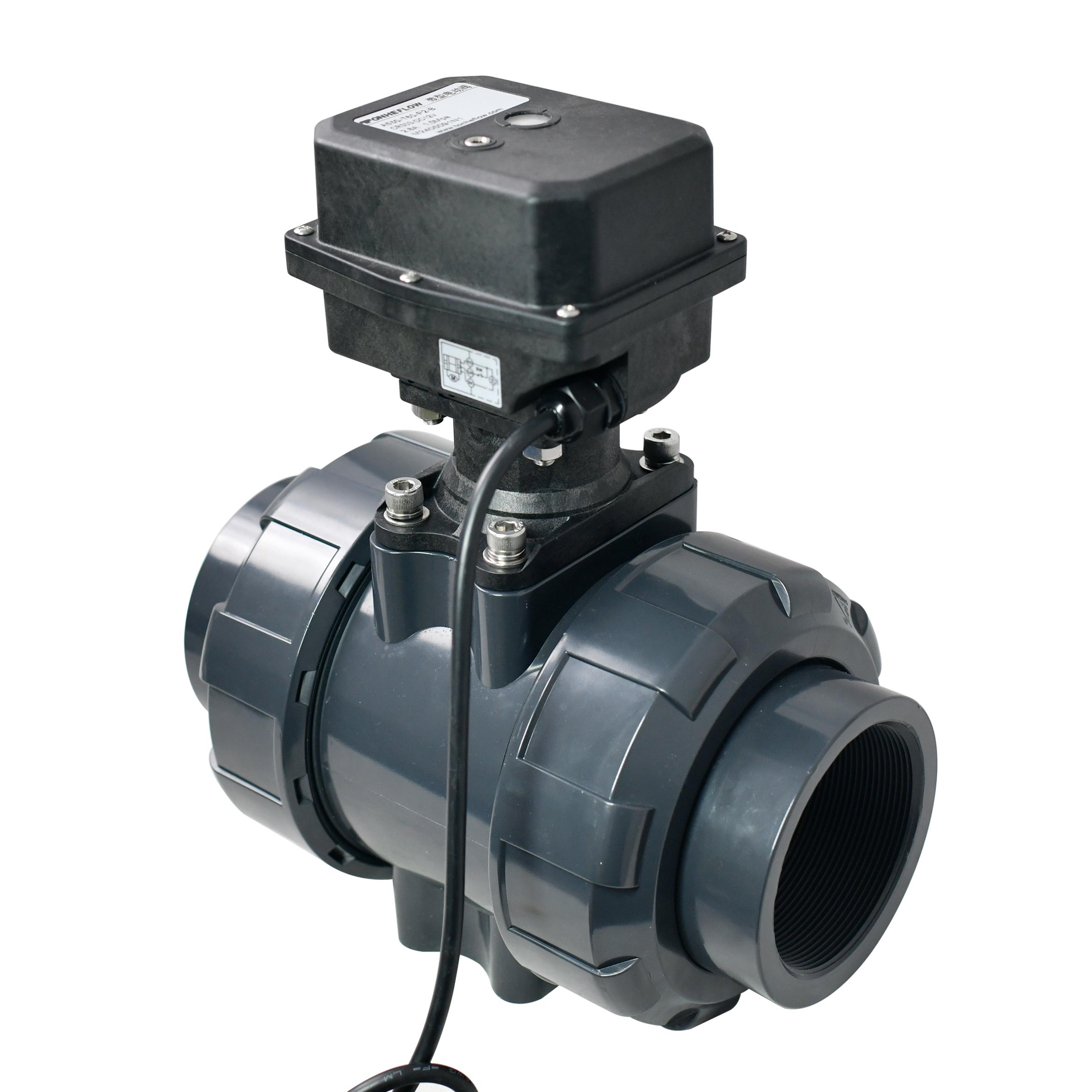 开关型-塑料支架 DN80 UPVC双由令电动阀 